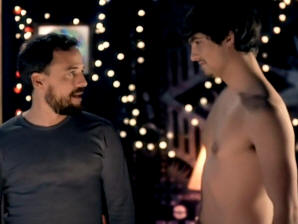 A somewhat funny yet sexy striptease scene from the gay film "Strapped".